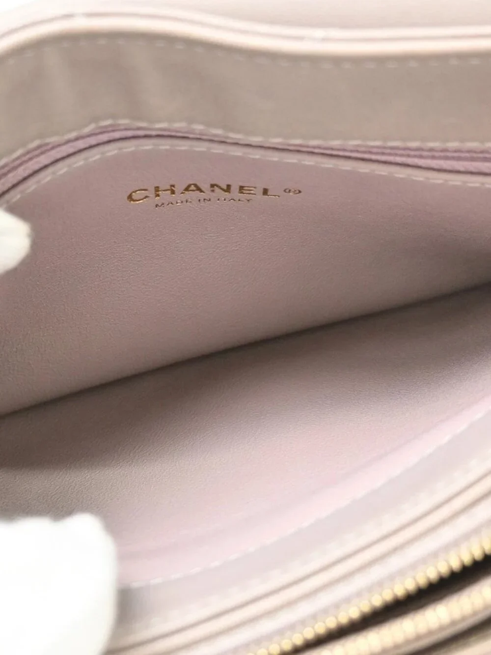 Chanel Purple Calfskin Chevron Shoulder Bag KQ01790